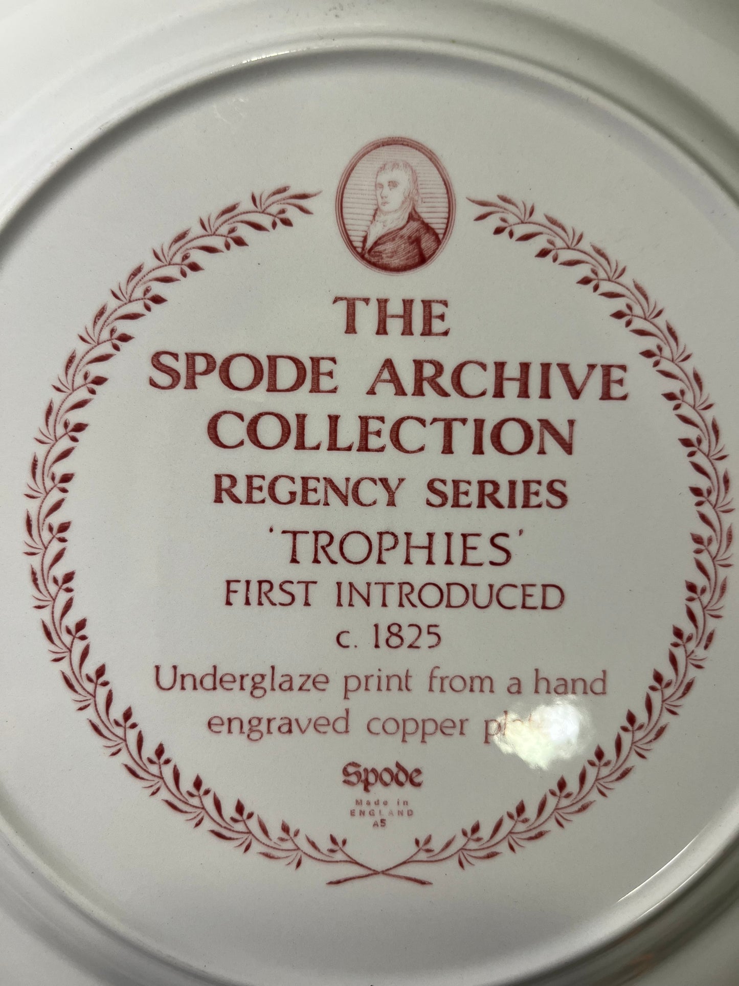Spode Red and white Plate Trophies