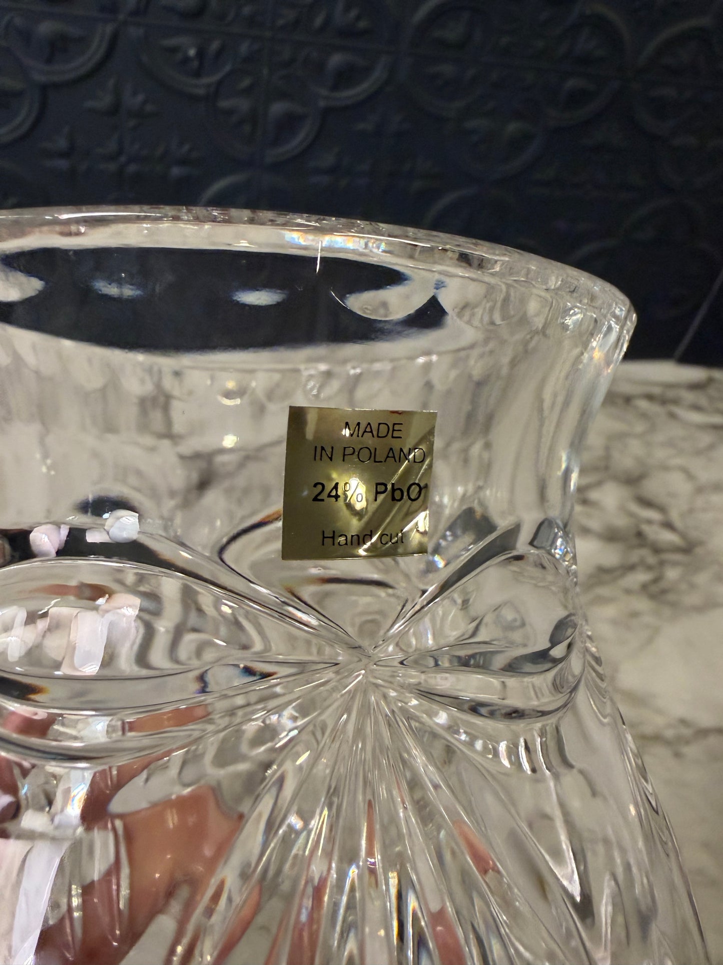 Cut Crystal Pedestal Hurricane or Fairy Lamp