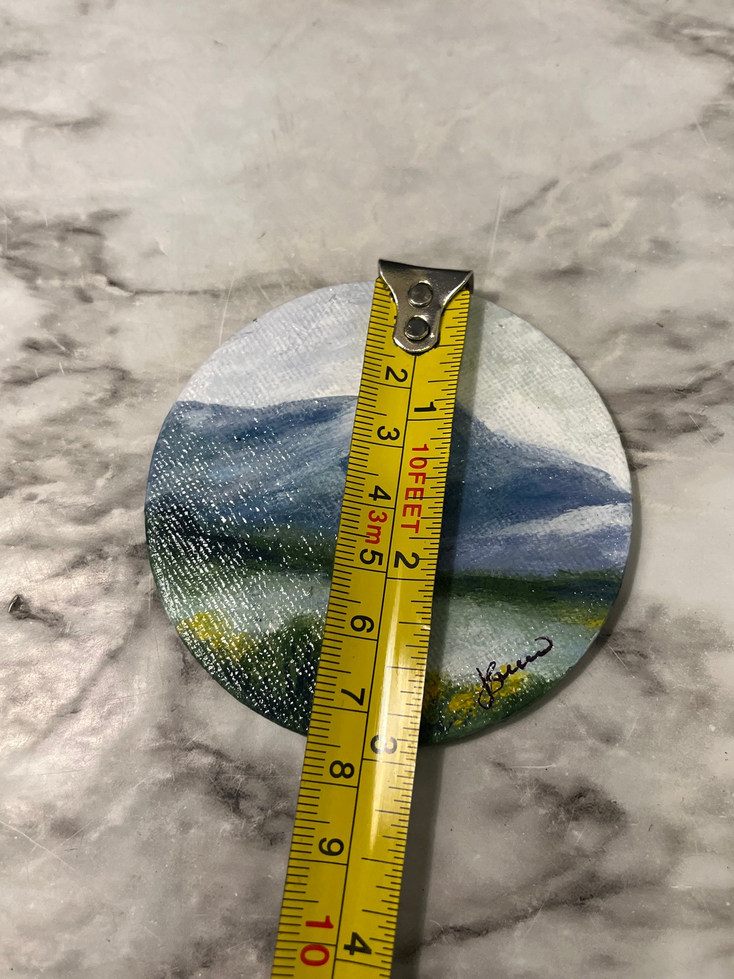 Mountain Lake Magnet painting by Jessie