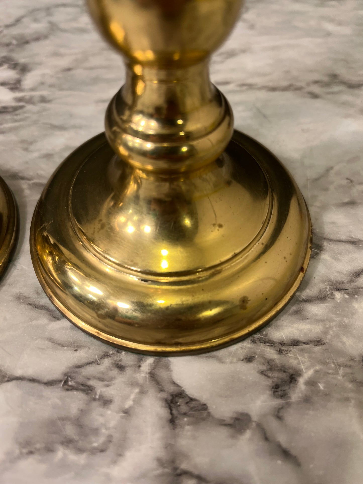 Brass Candle Holdewr 7.25 Set of 2