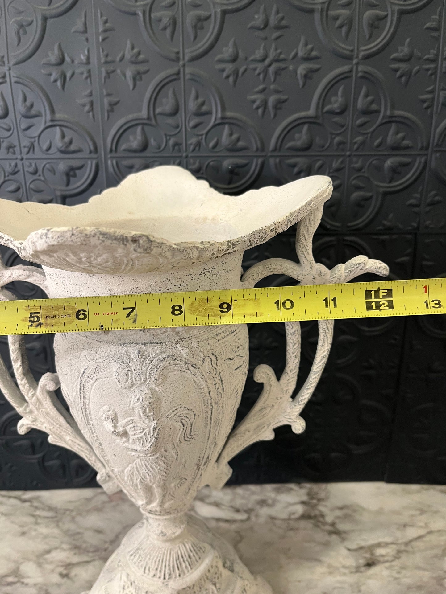 White Washed Large Trophy Style Planter