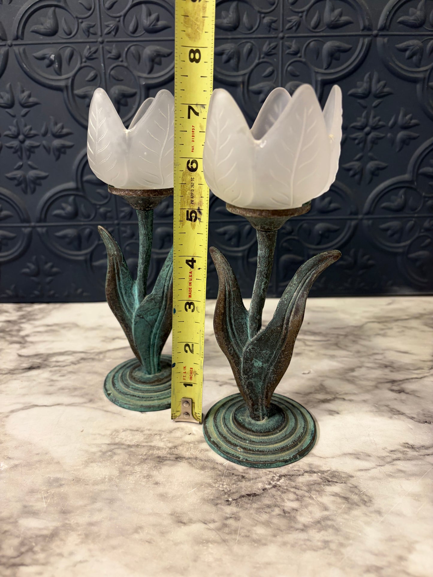 Set of 2 Partylite Satin Tulip Candle Holders