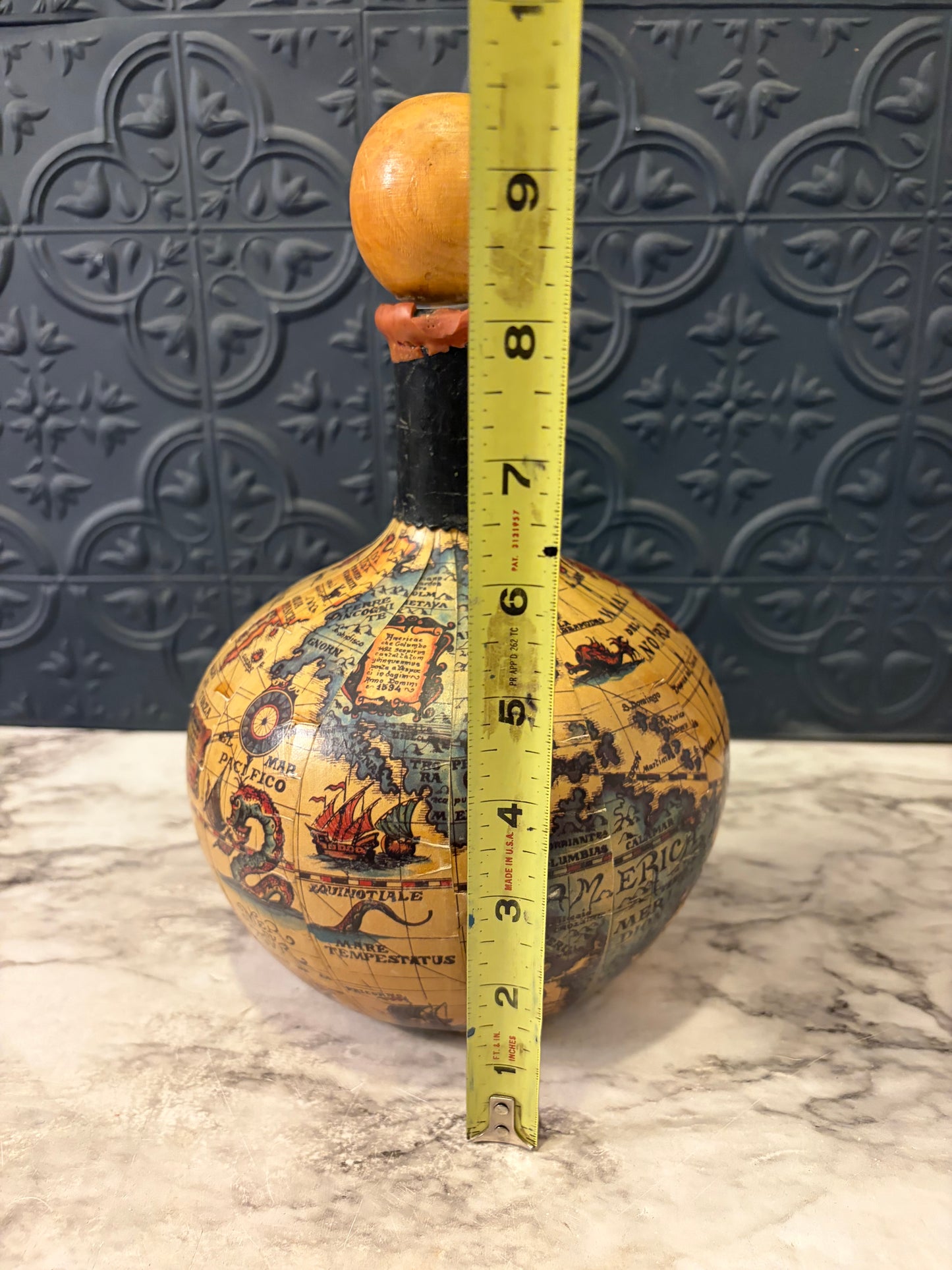 Wrapped Glass Decanter with Round Stopper AS IS