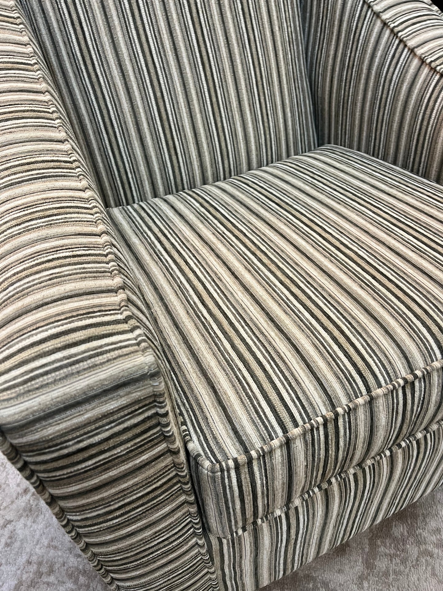 Green Striped Arm Chair