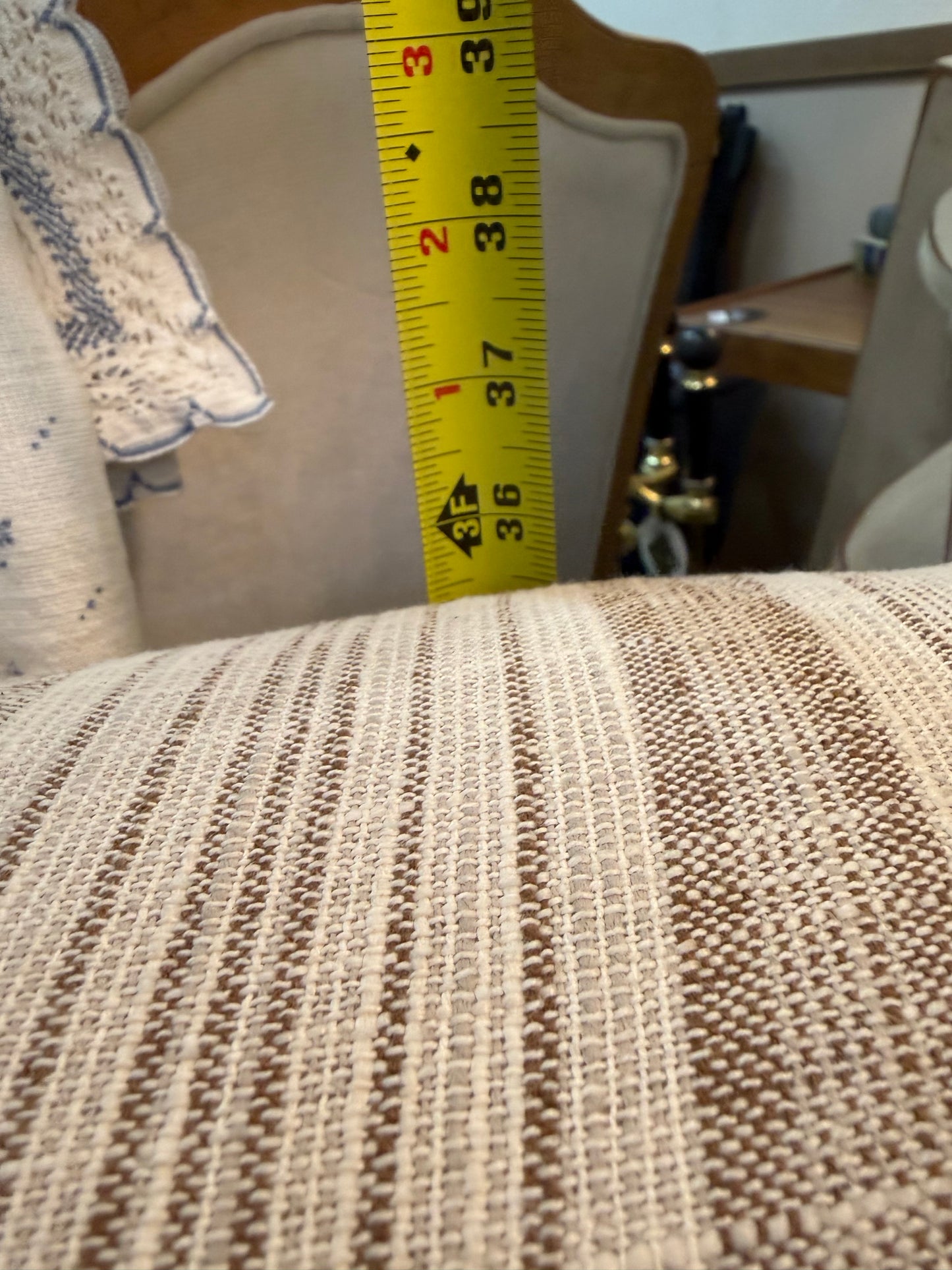 Ashley Tan and Cream Arm Chair