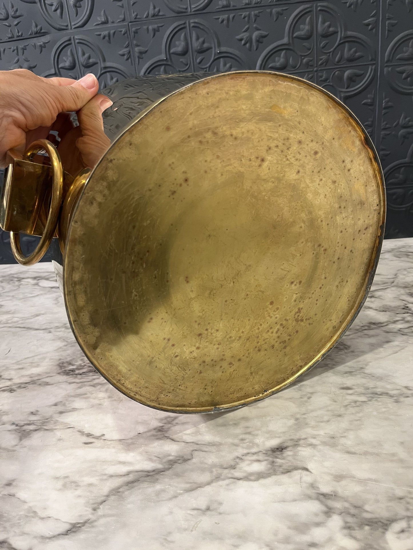 Brass Planter With Owl Detail Handles