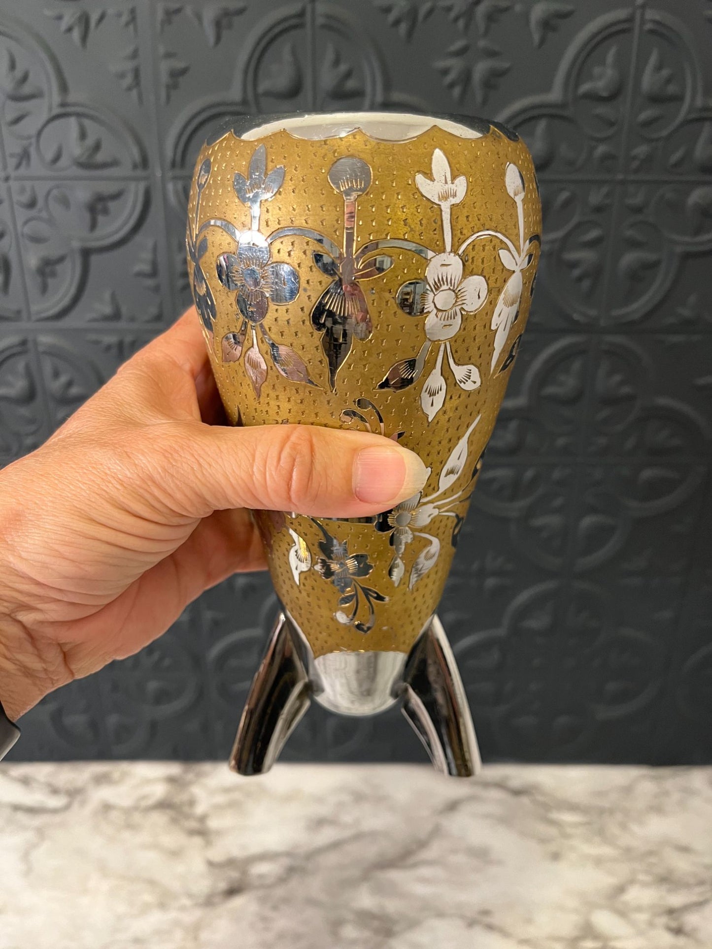 Silver and Brass Rocket Vase