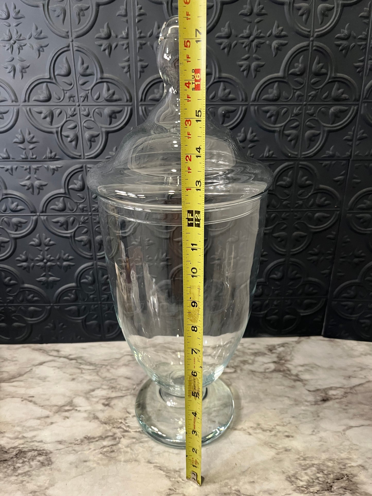 Tall Glass Apothecary Jar with Lid