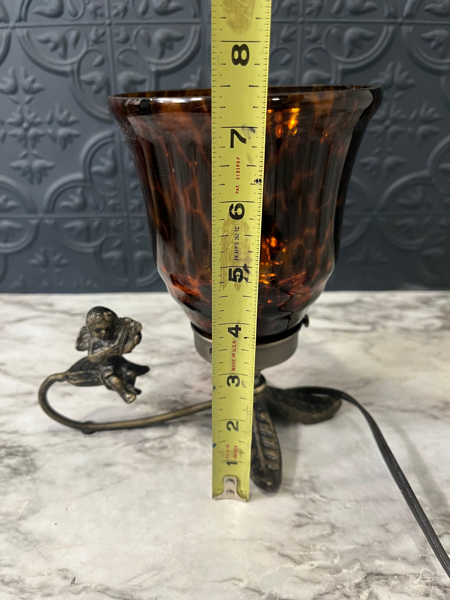 Cherub Light with Tortoise Shell Glass shade