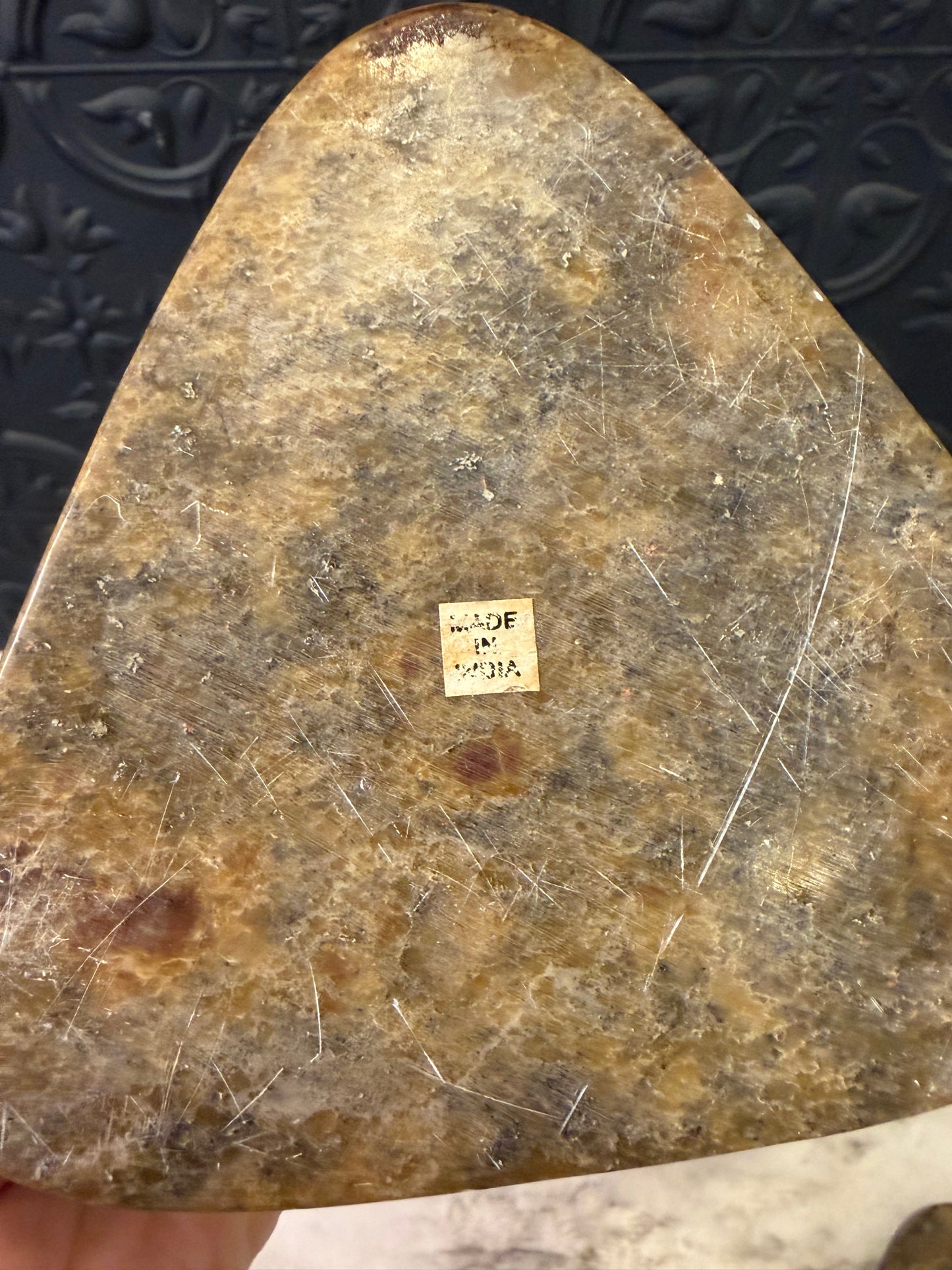 Triangle Soapstone Incense Box