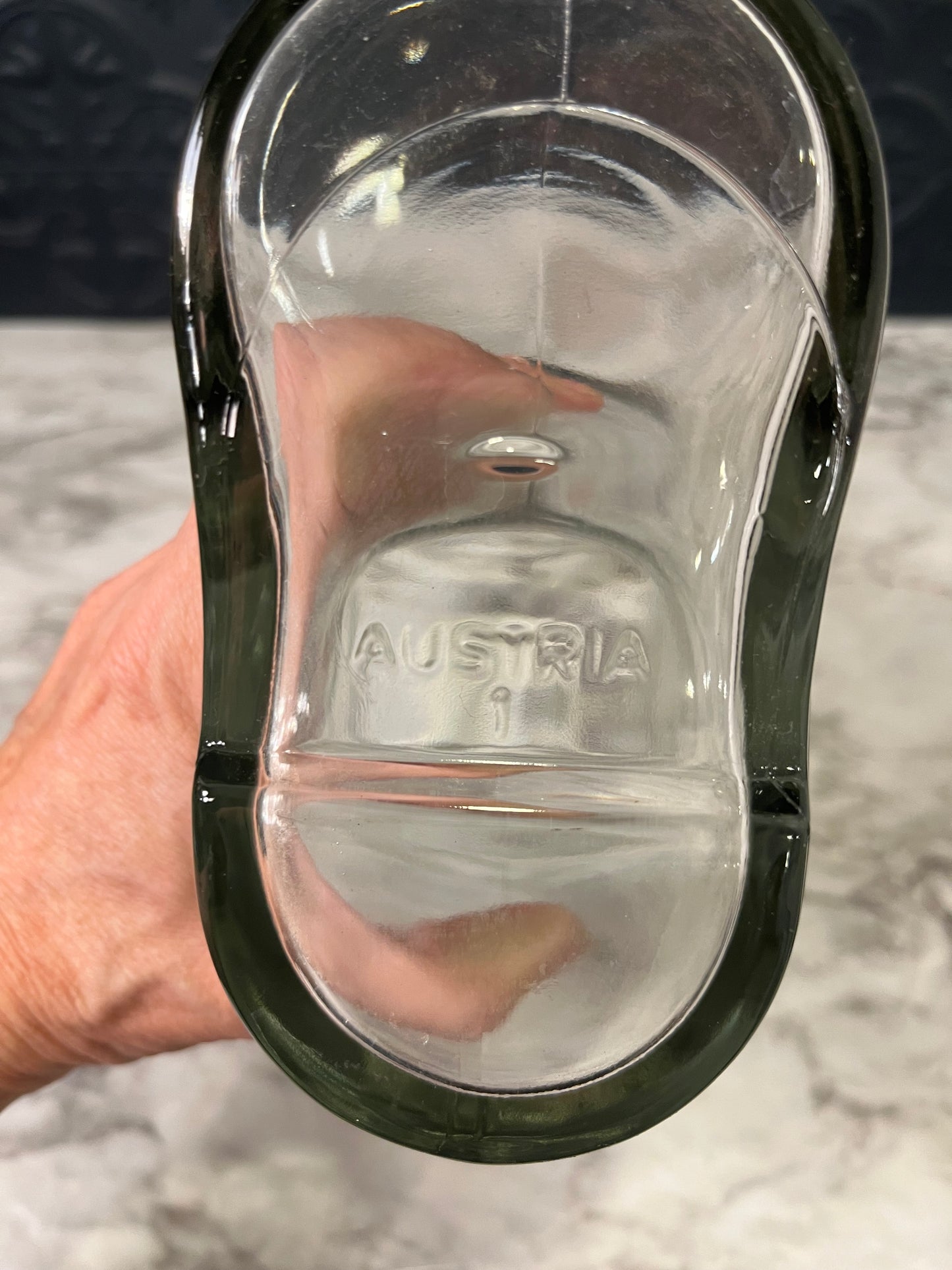 Austria Clear Glass Boot Vase/pitcher