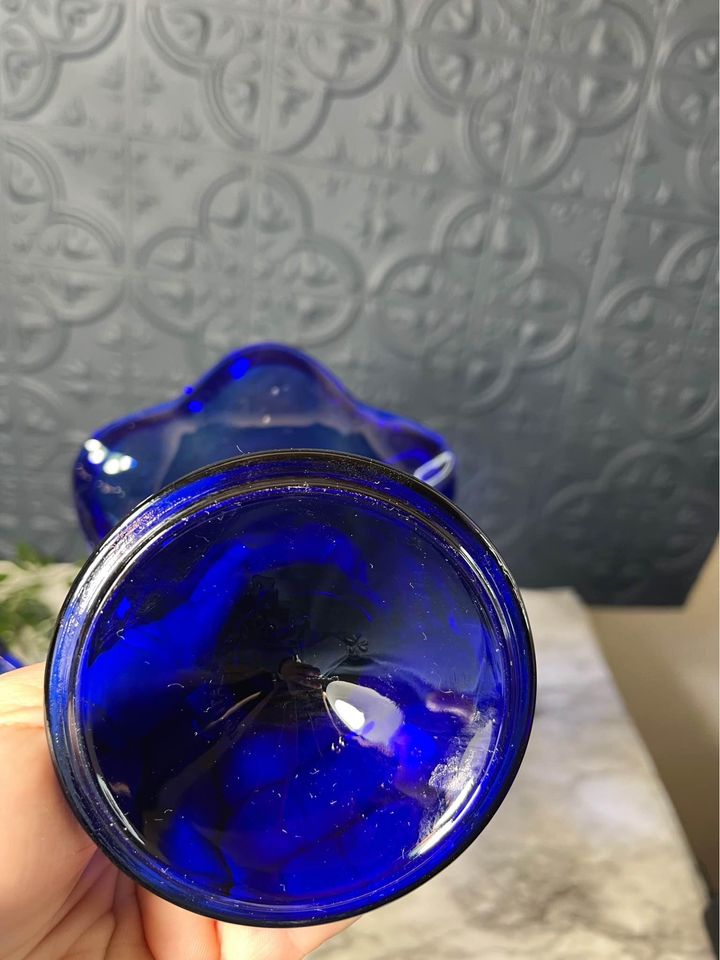 Cobalt blue sundae dishes set of 2