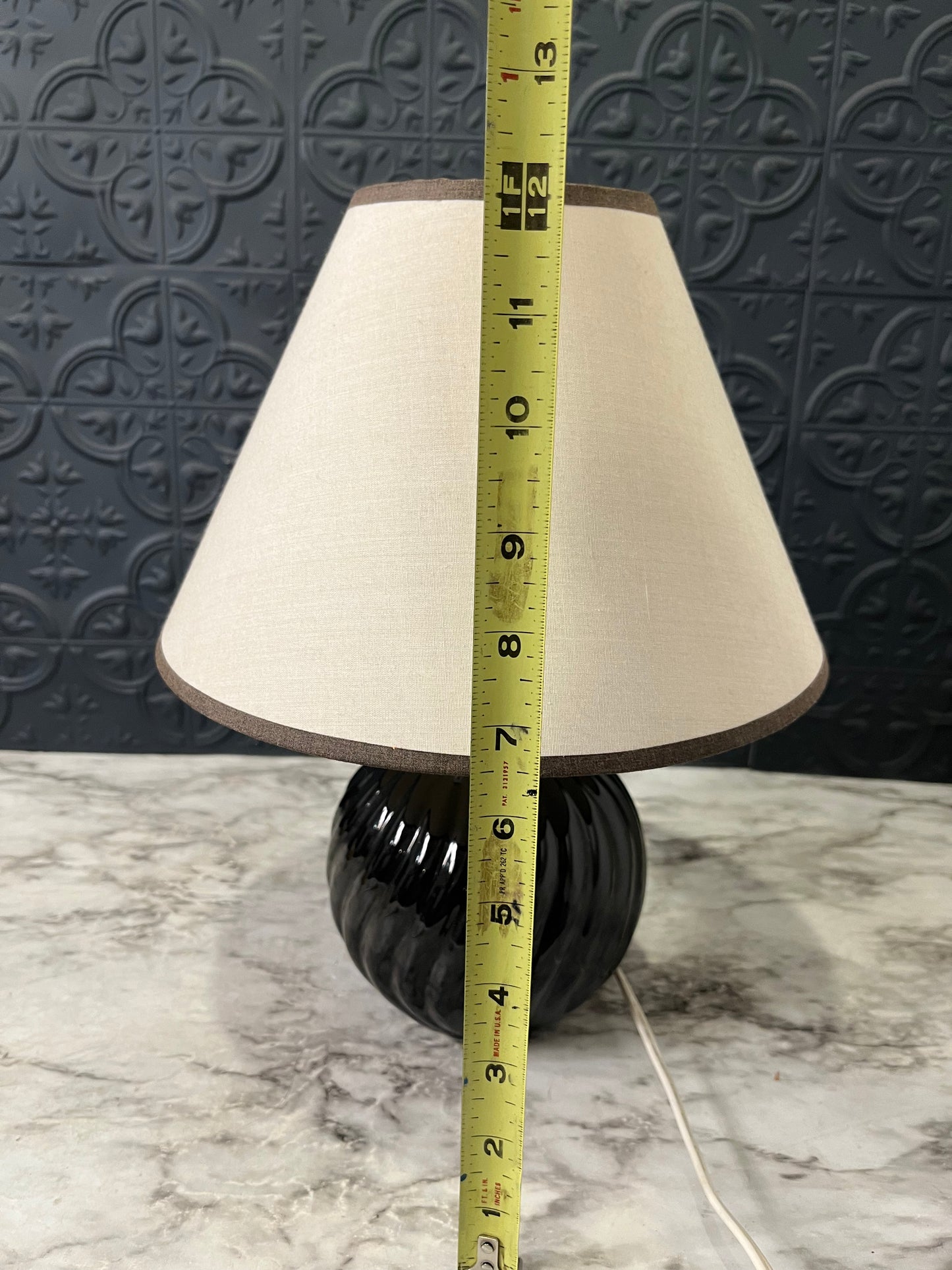 Small Round Black Table Lamp