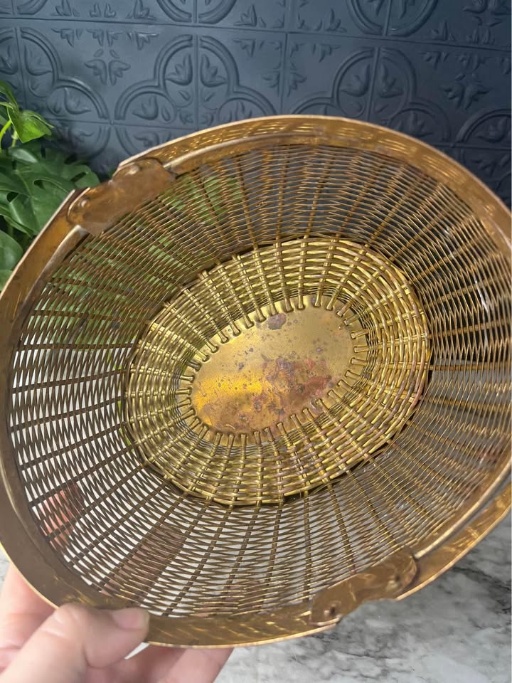 Brass Basket with Handles