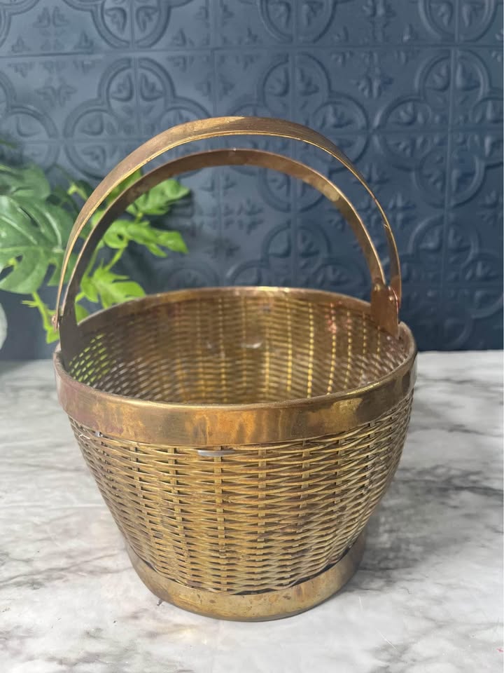 Brass Basket with Handles