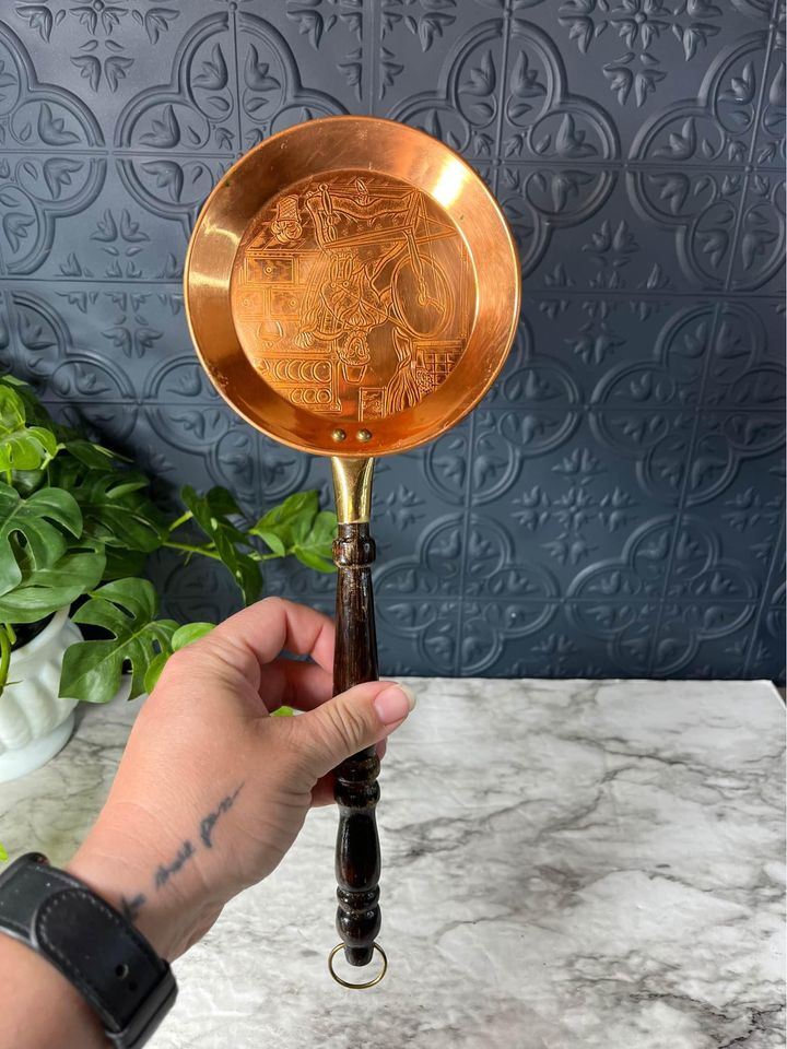 Copper Etched Spoon Wood Handle