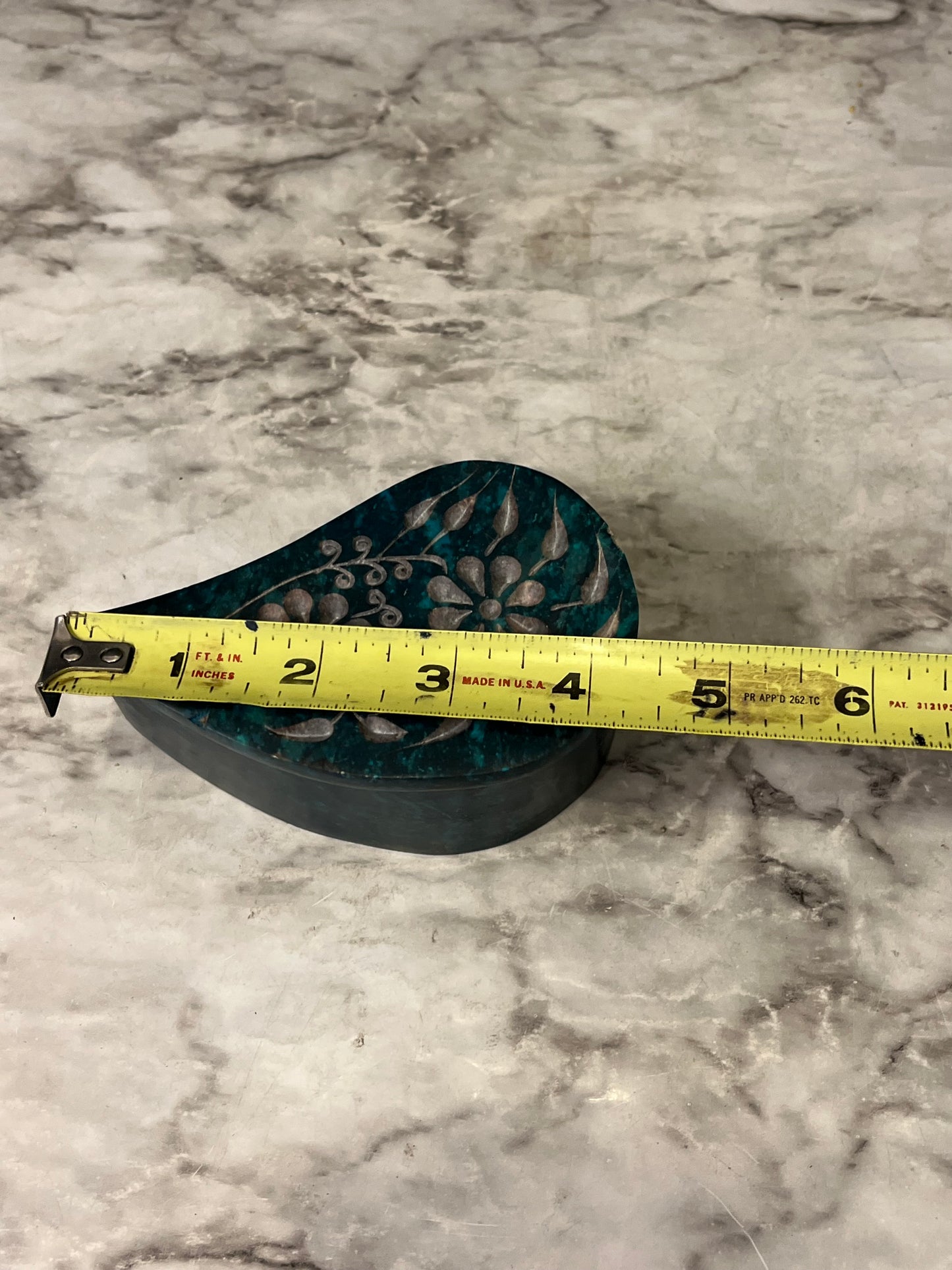 Blue Soapstone Trinket box Teardrop