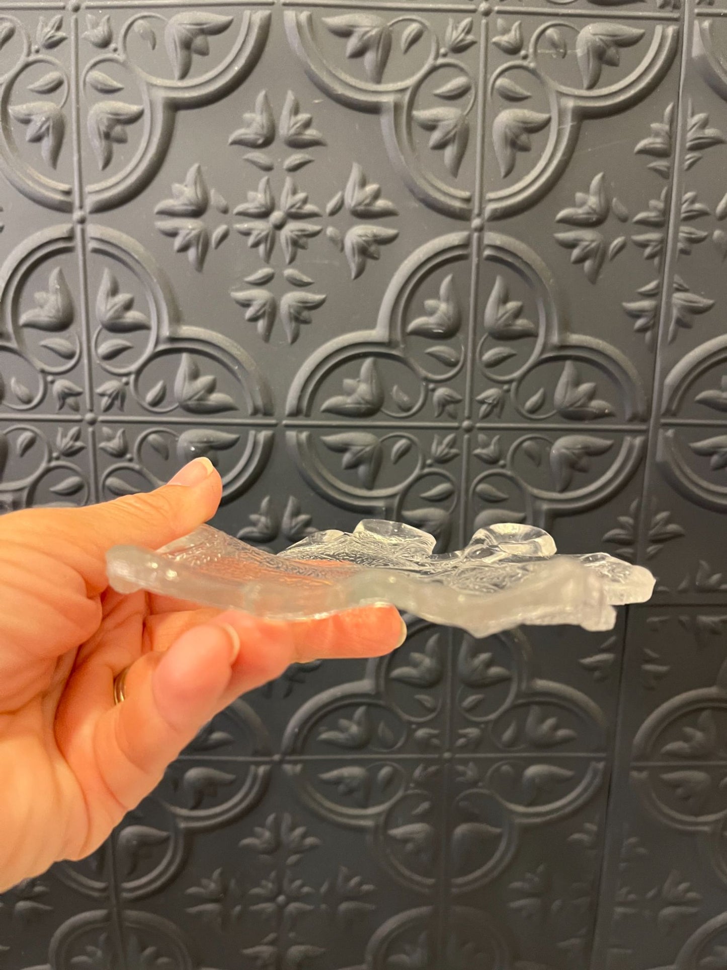 Glass Leaf Appetizer Dishes Set of 4