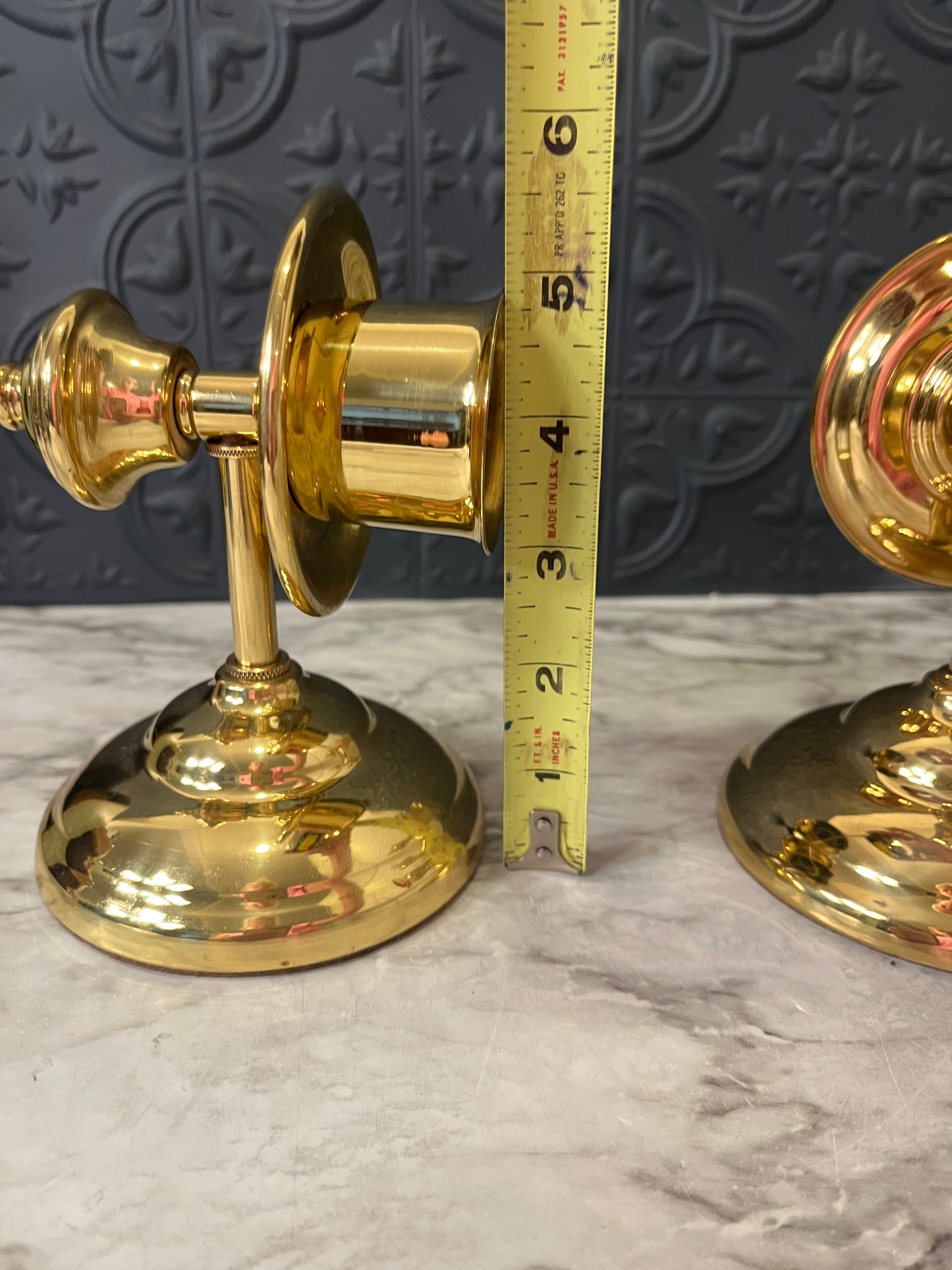 Polished Brass Wall Sconce 5.5 " set of 2