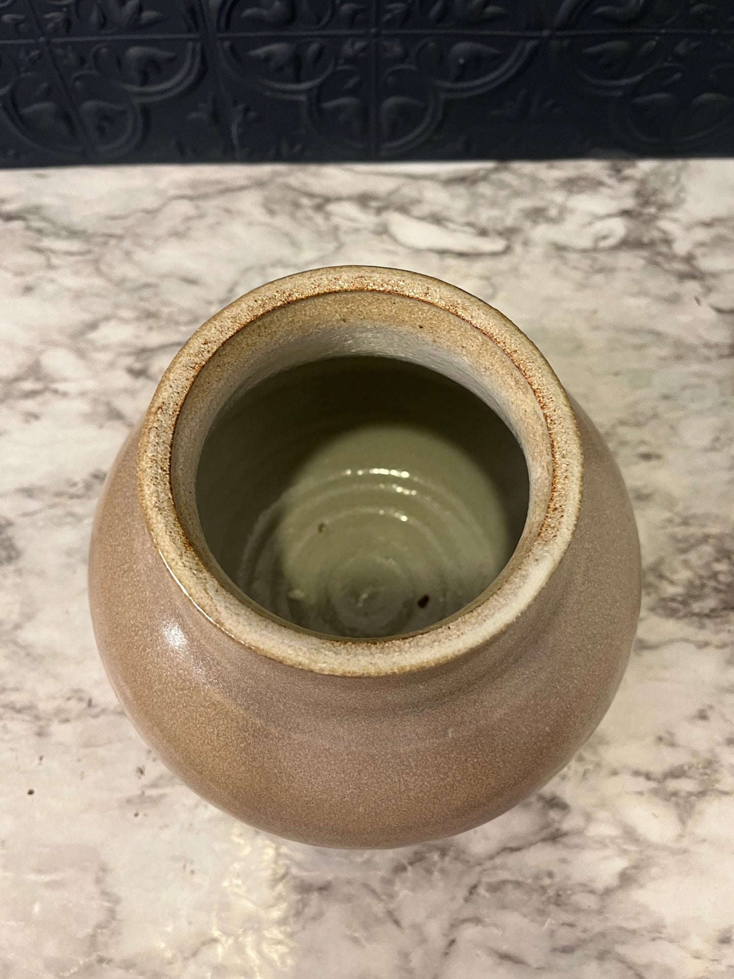 Purplish Grey blue brown Pottery Vase
