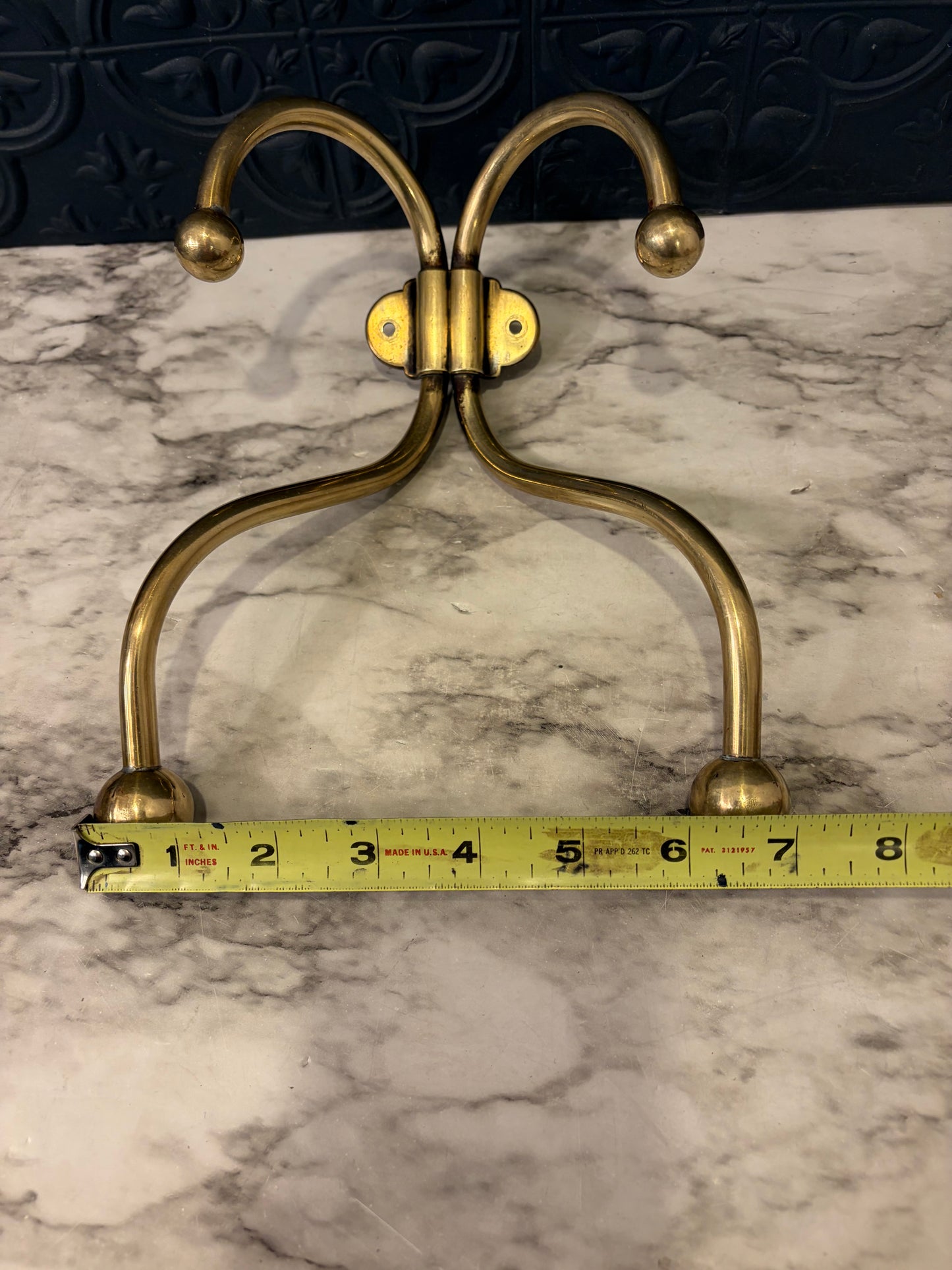 Vintage Brass Dual Coat Hooks