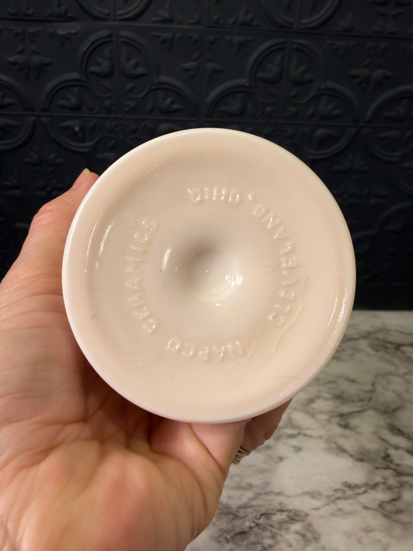 Napco Jeanette Pink Milk Glass Paneled Vase