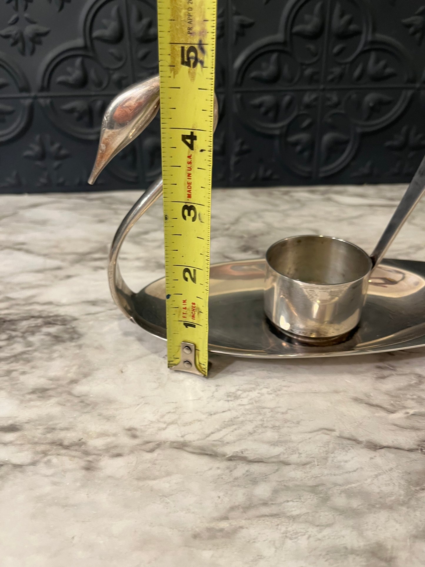 Silver Plate Swan Candle Holder from Spain