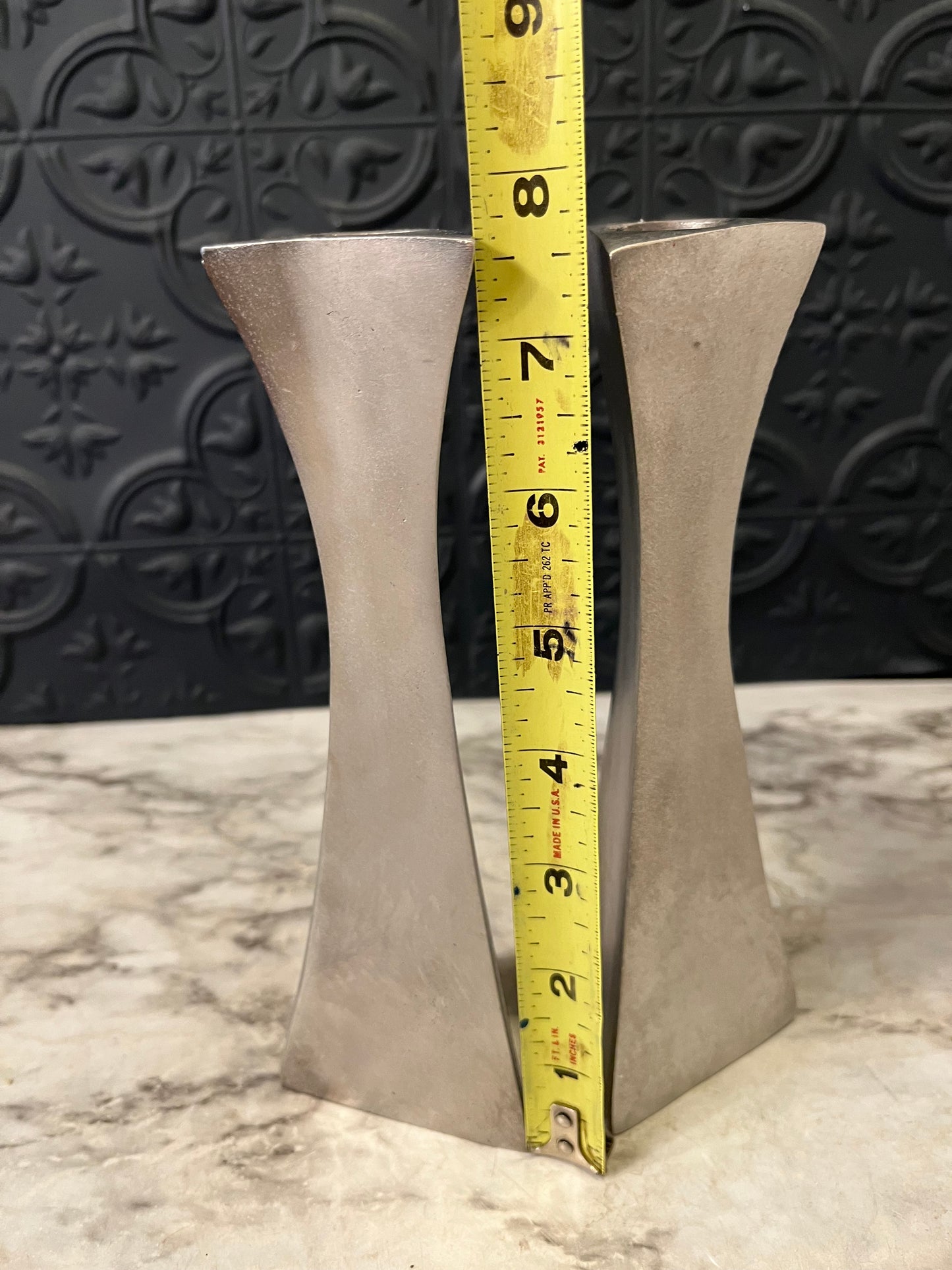 Aluminum Tri Corner Candle Holders x 2