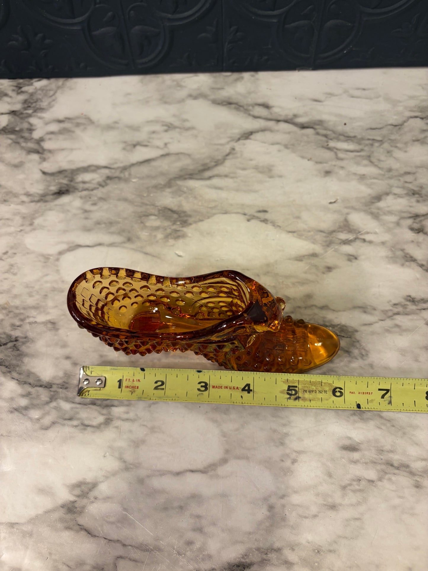 Fenton Amberina Hobnail Slipper shoe