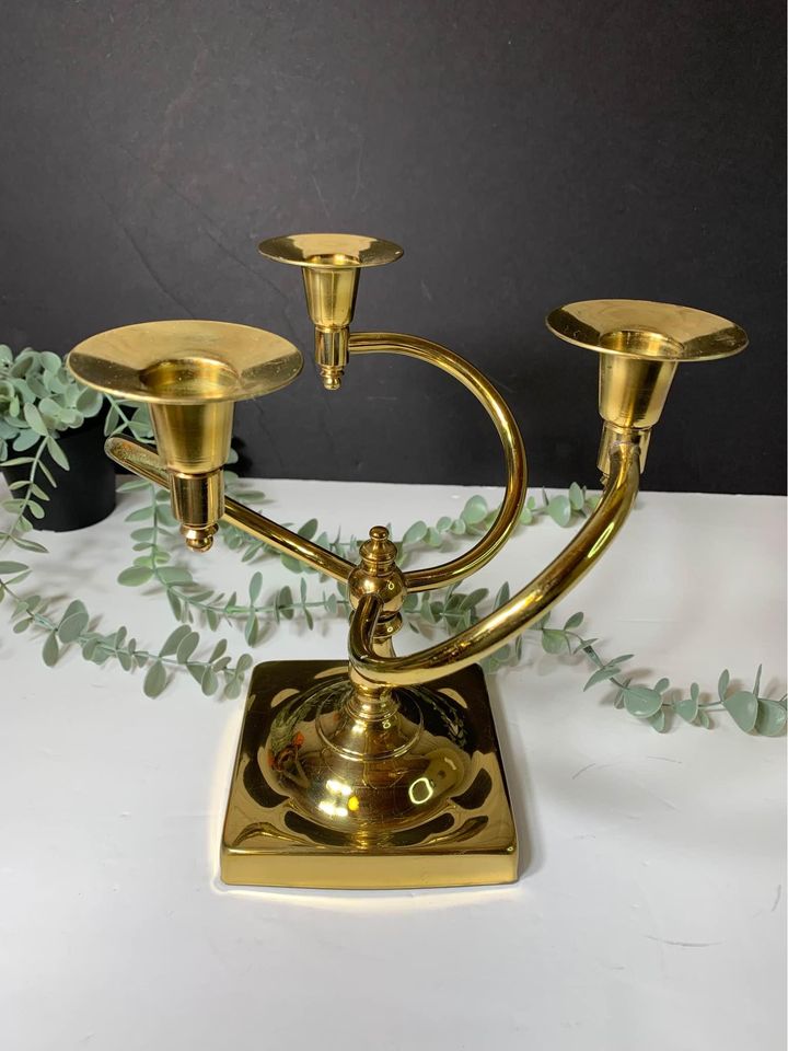 Unique Brass Twisted Candelabra