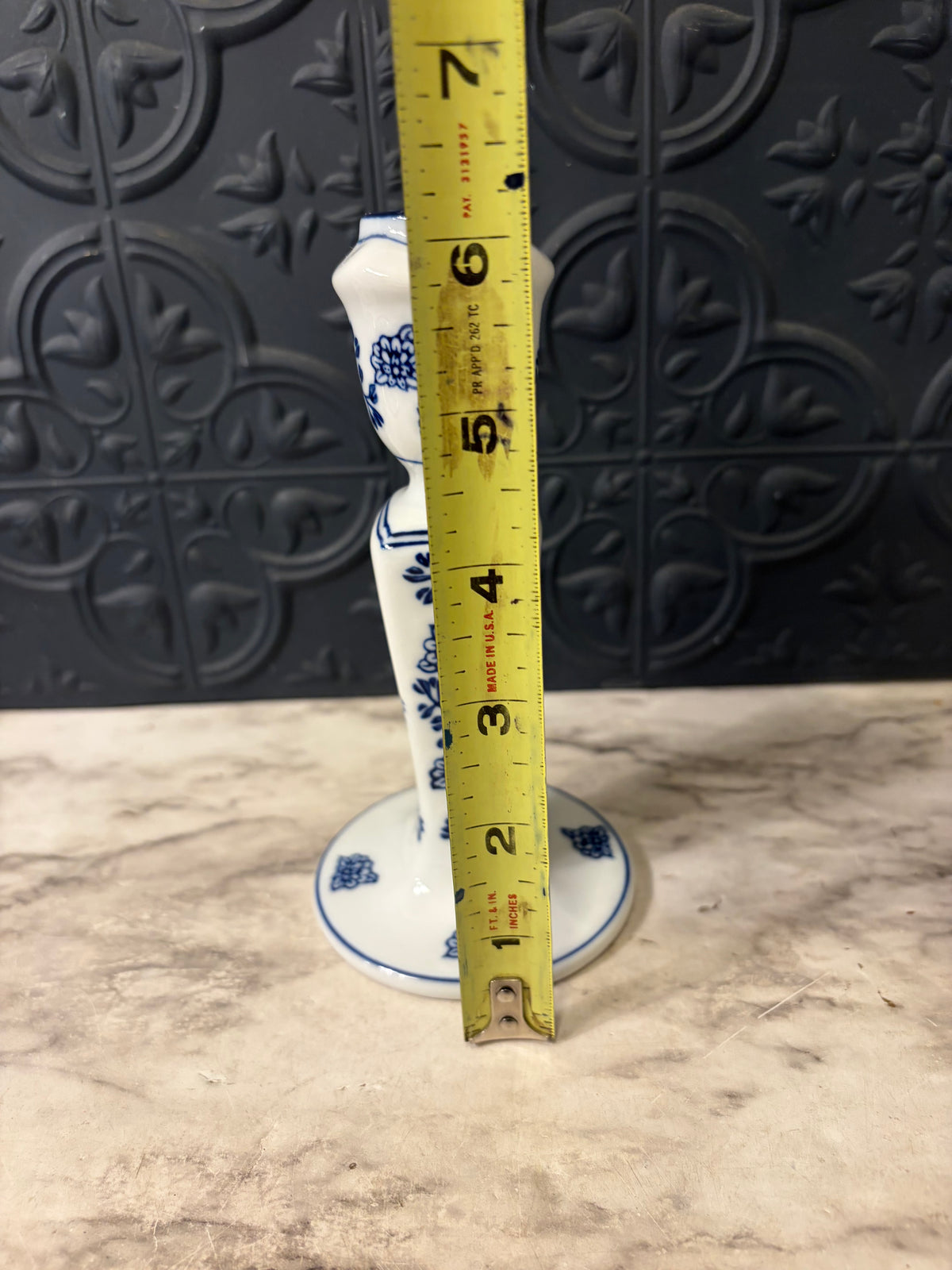 Blue and White Porcelain Grapevine Candle Holder
