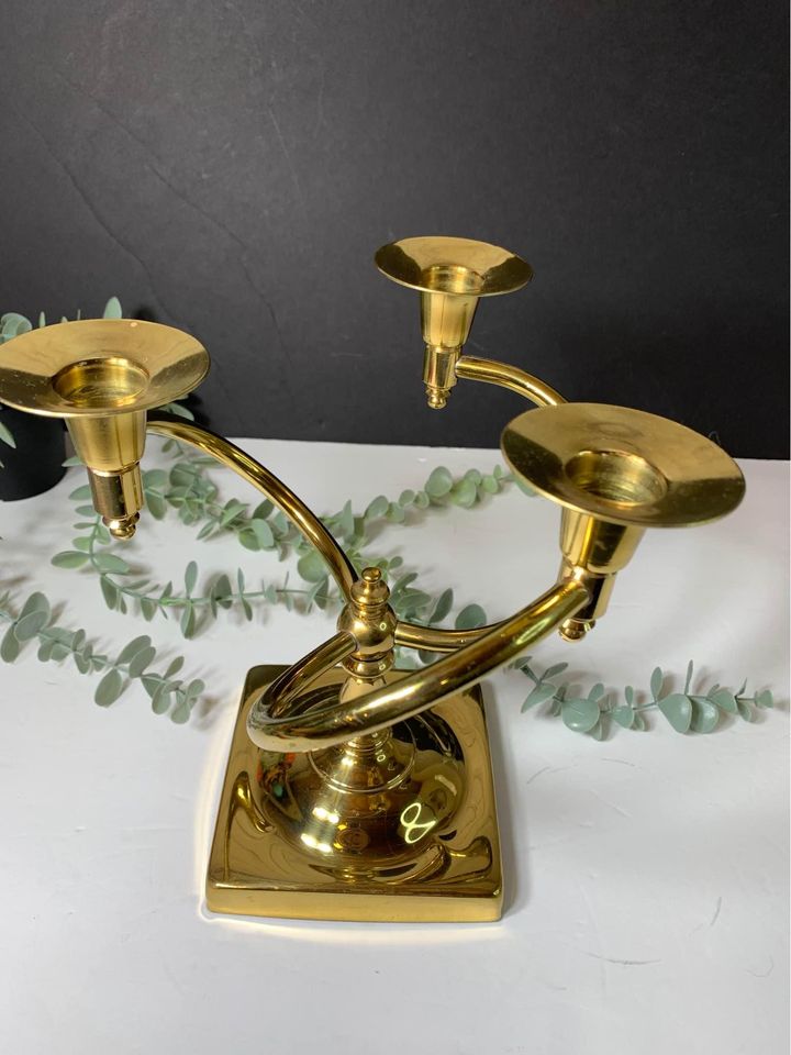 Unique Brass Twisted Candelabra