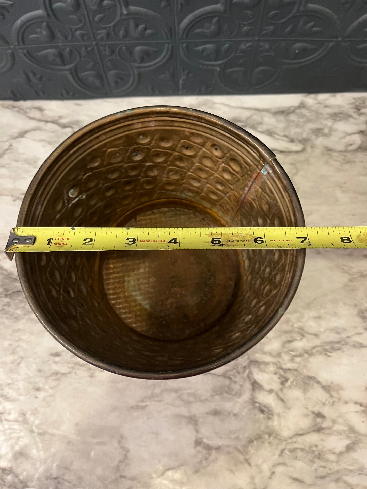 Copper and Brass Pot with Dot detail