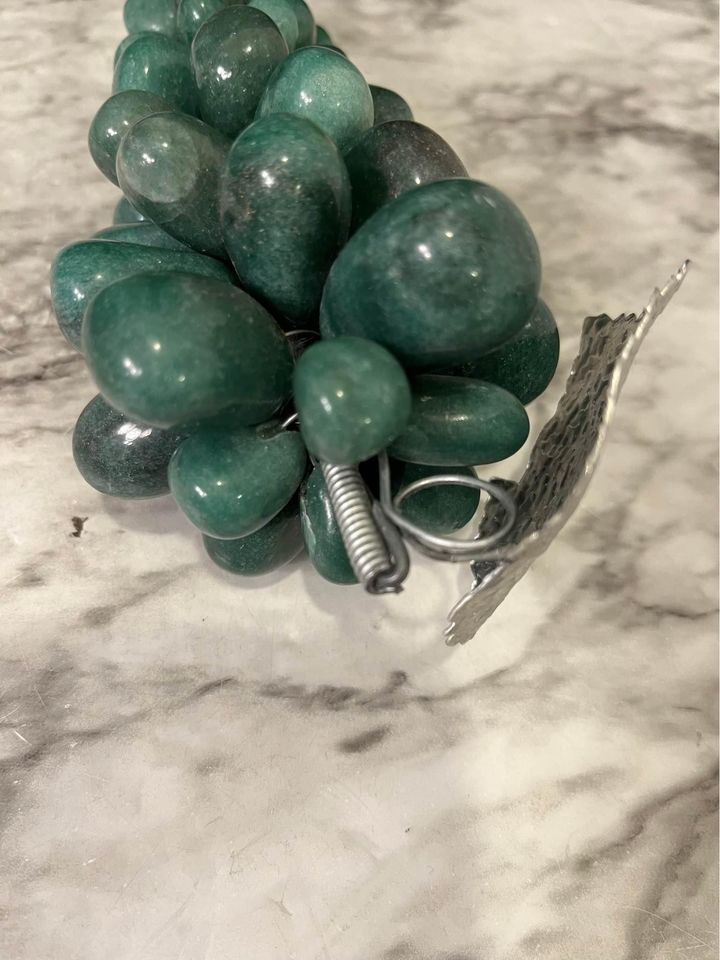 Green Marble Grapes with Silver leaf