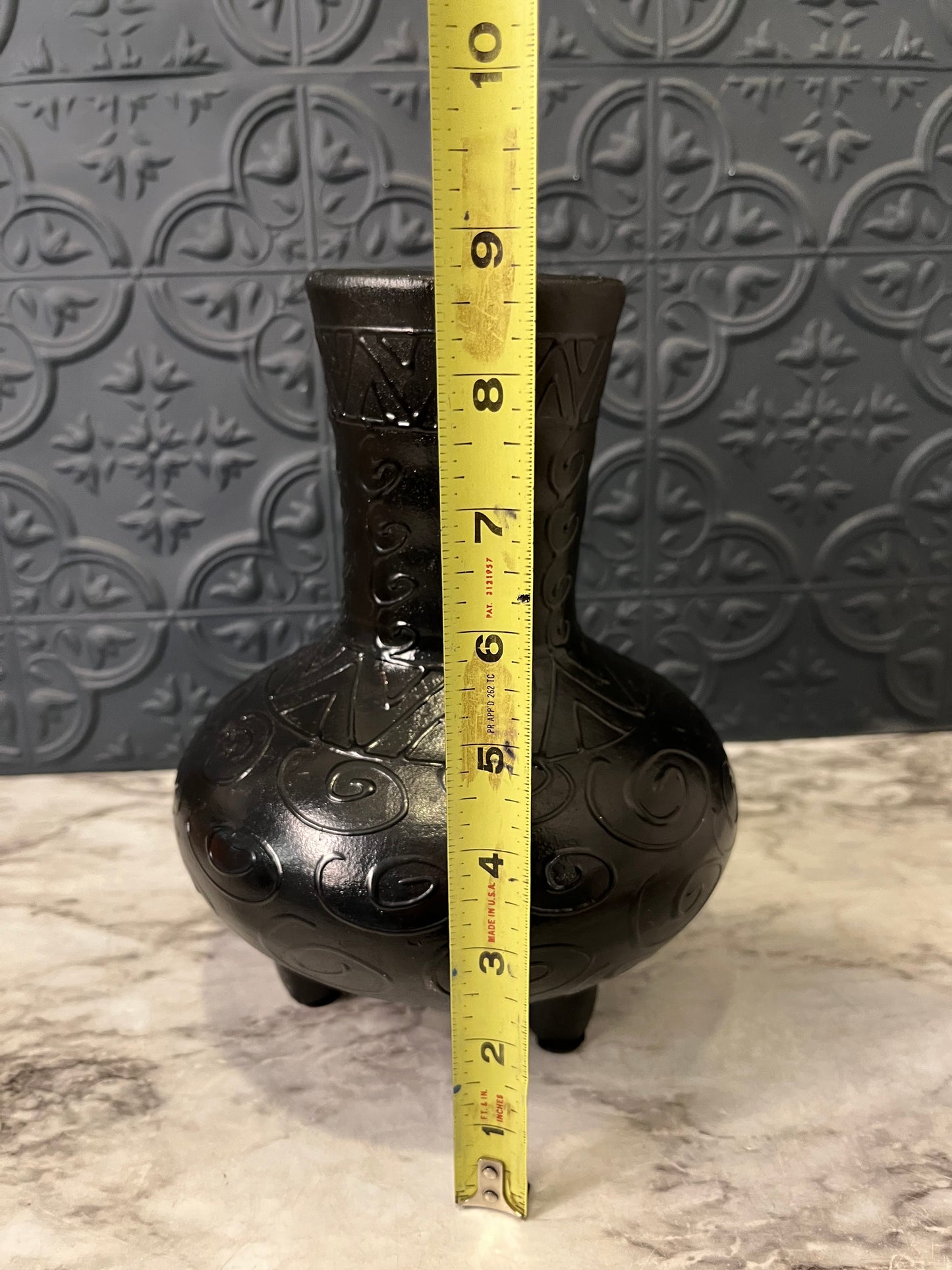 Black Footed Pottery with Swirls