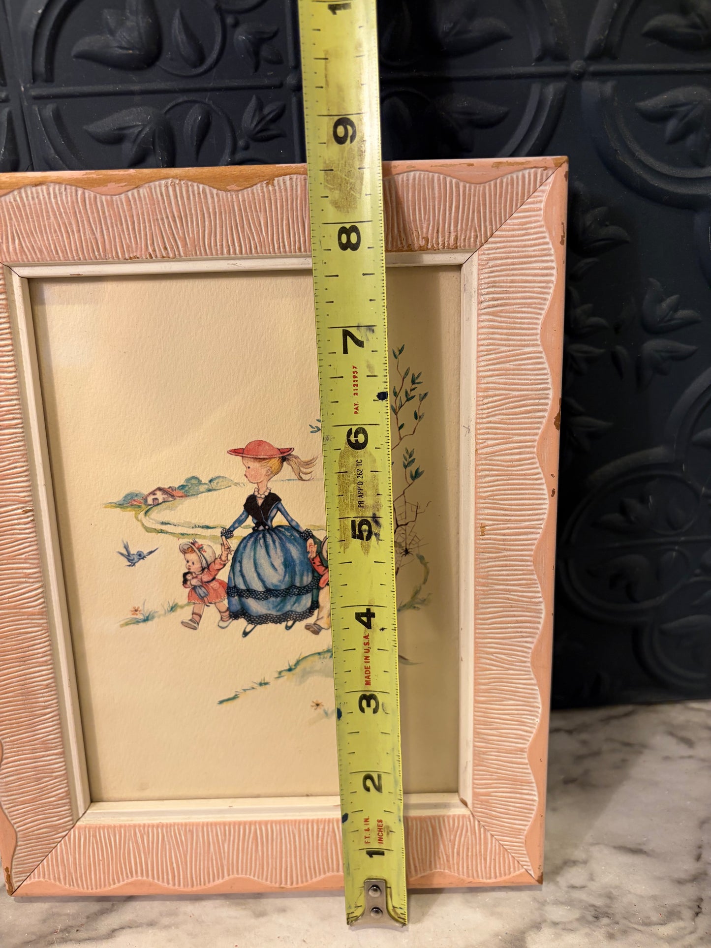 Gloria Briksen Outing Lithograph pink frame