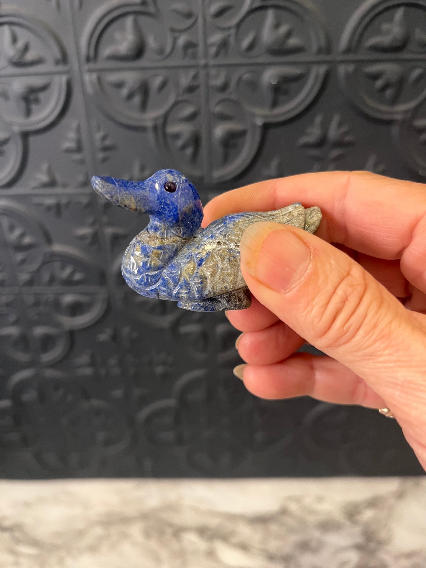 Mini blue stone duck