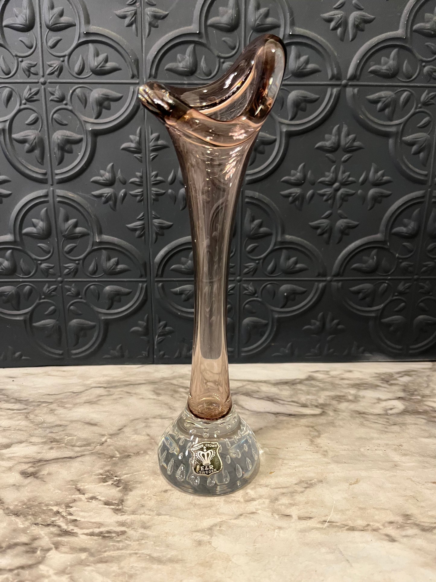 Golden Crown E&R Amethyst Pulpit Glass Vase