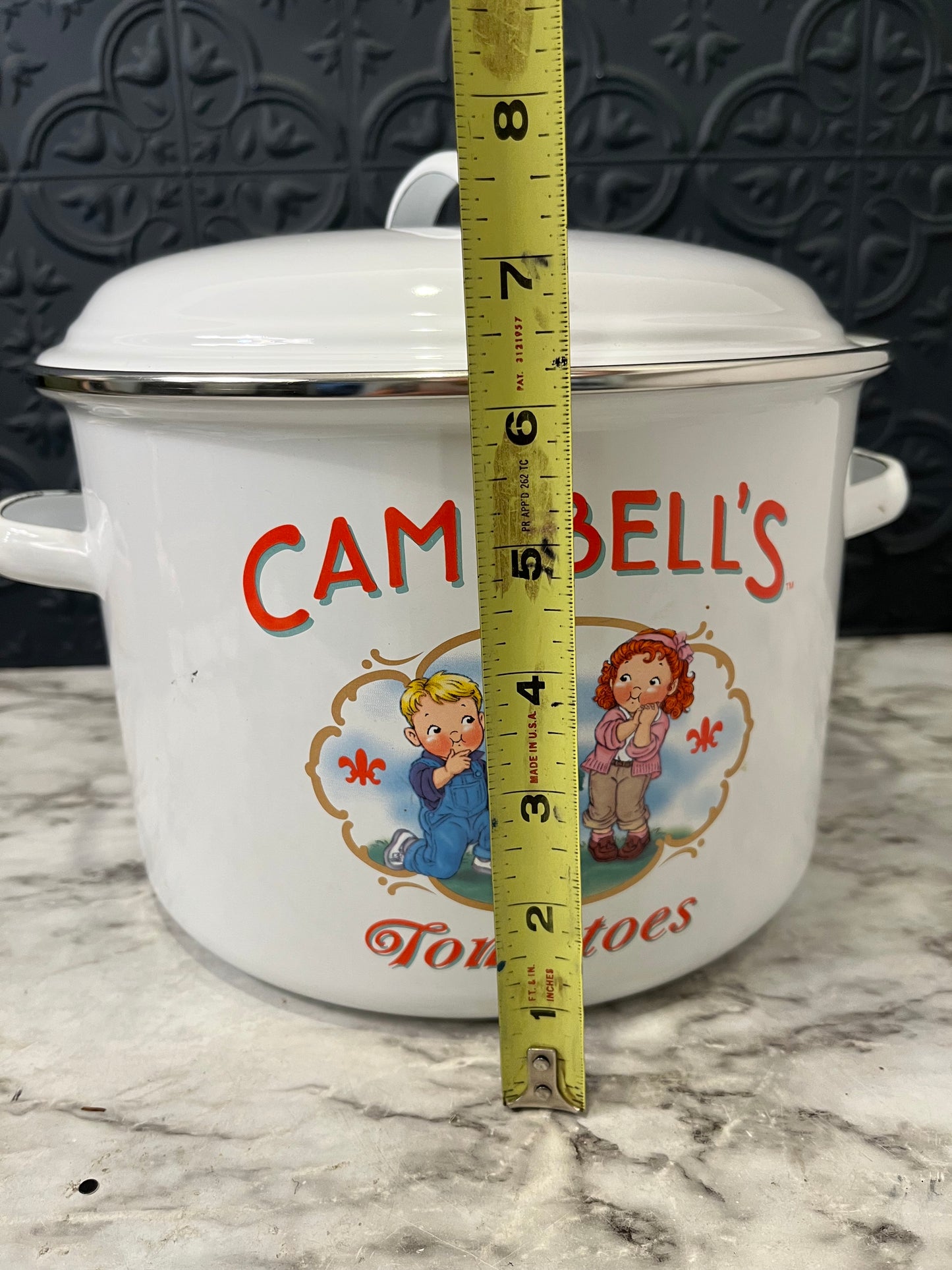 Vintage Enamel Campbell Soup Pot/mugs and Cook book
