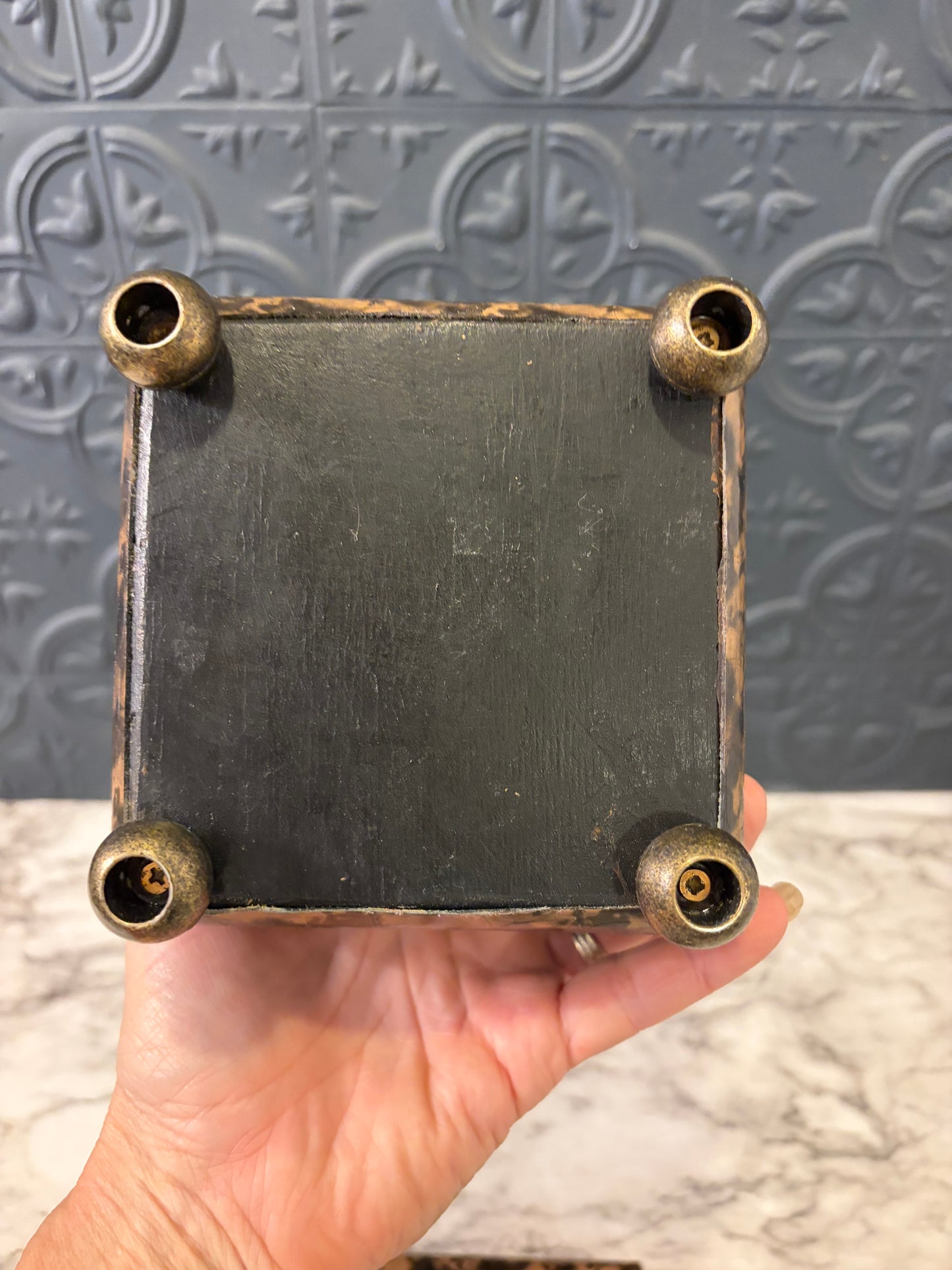 Tan and Black Bombay Keepsake Box