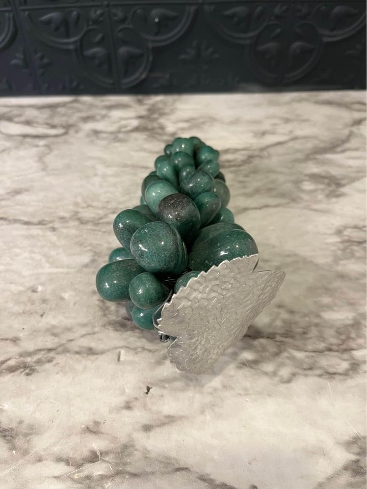 Green Marble Grapes with Silver leaf