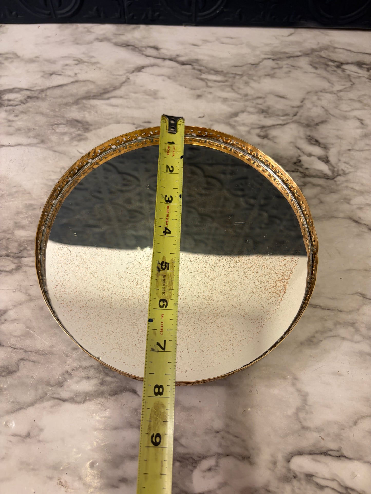 Round Lazy Susan Mirror Perfume Tray