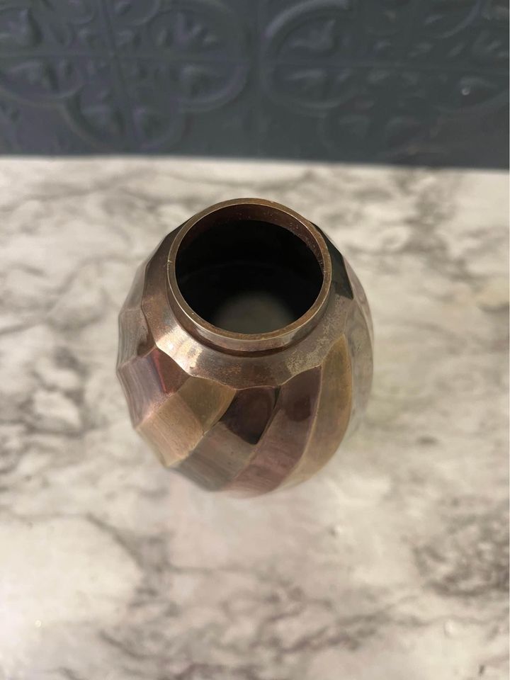 Brass Copper and Silver Vase