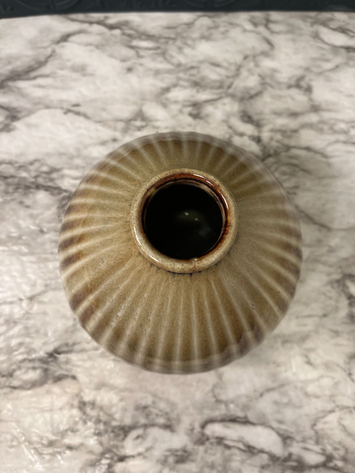 Brown Striped Vase Round