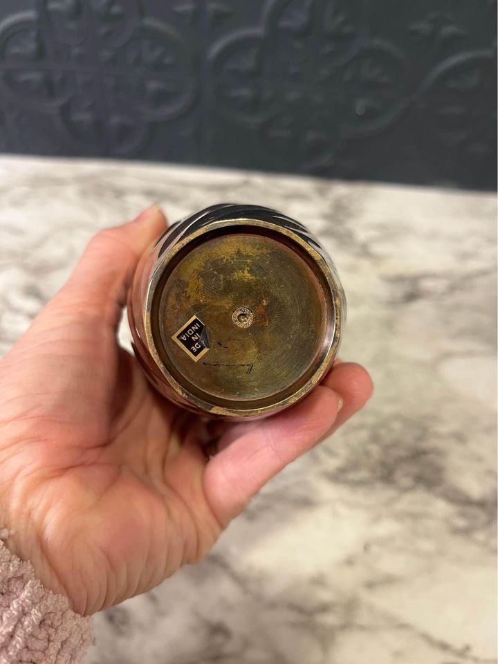 Brass Copper and Silver Vase
