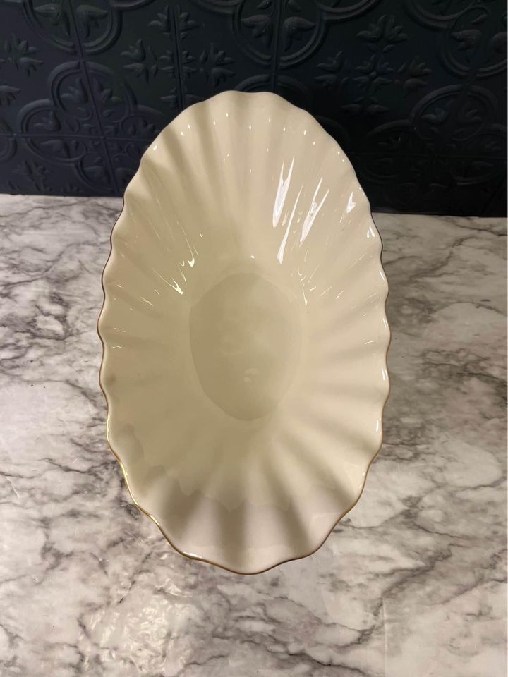 Lenox Dolphin Cream Bowl With Gold Trim