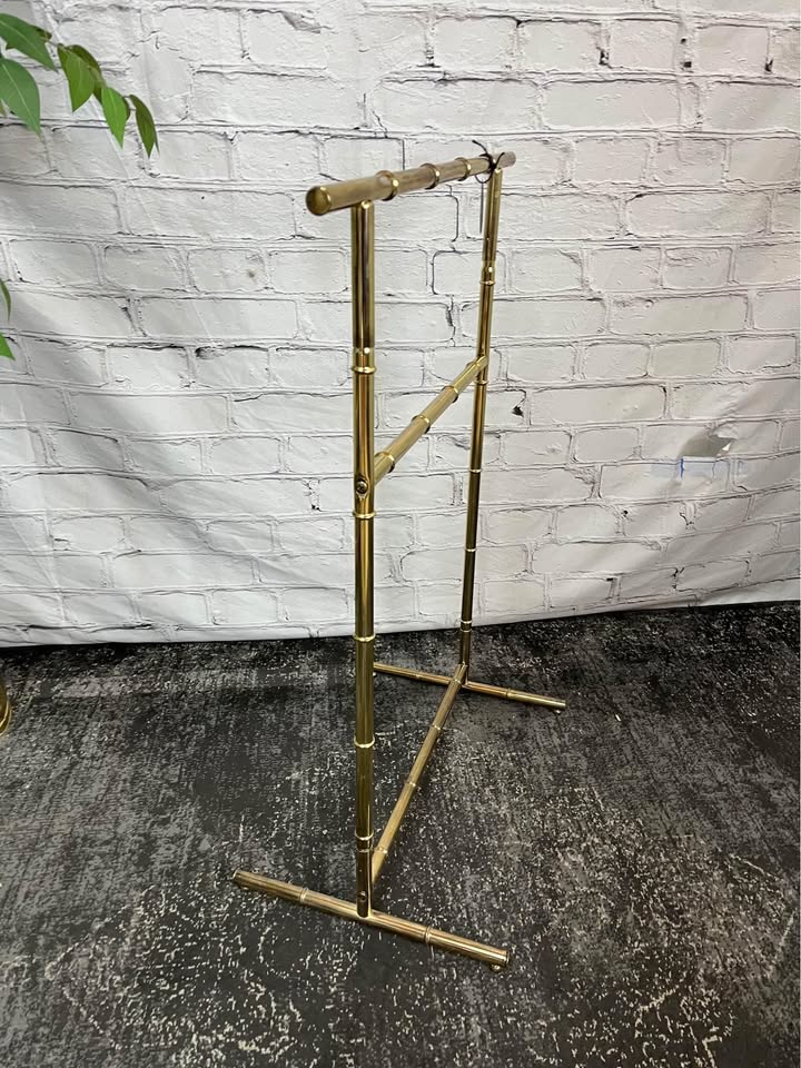 Vintage Brass Bamboo Blanket Rack