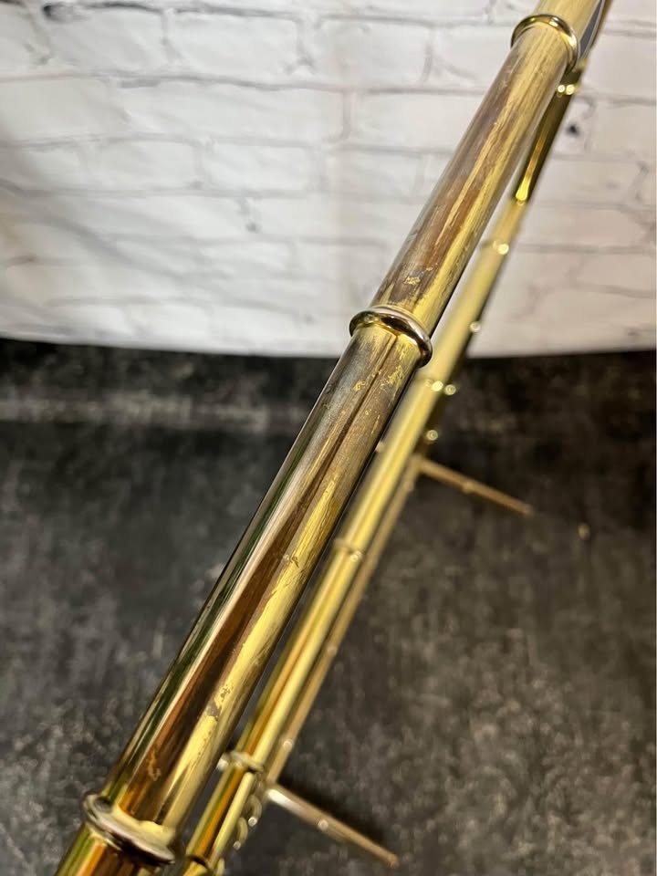 Vintage Brass Bamboo Blanket Rack