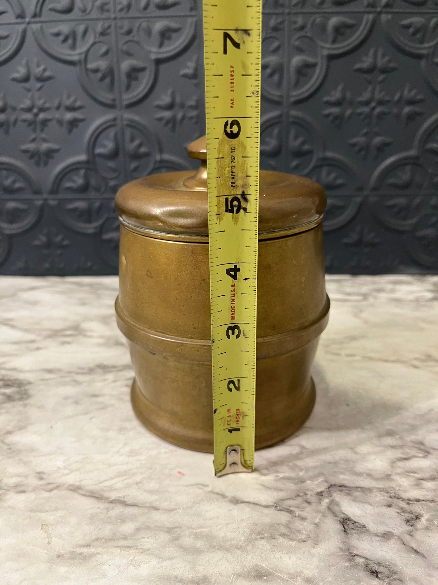Patina brass Canister with lid