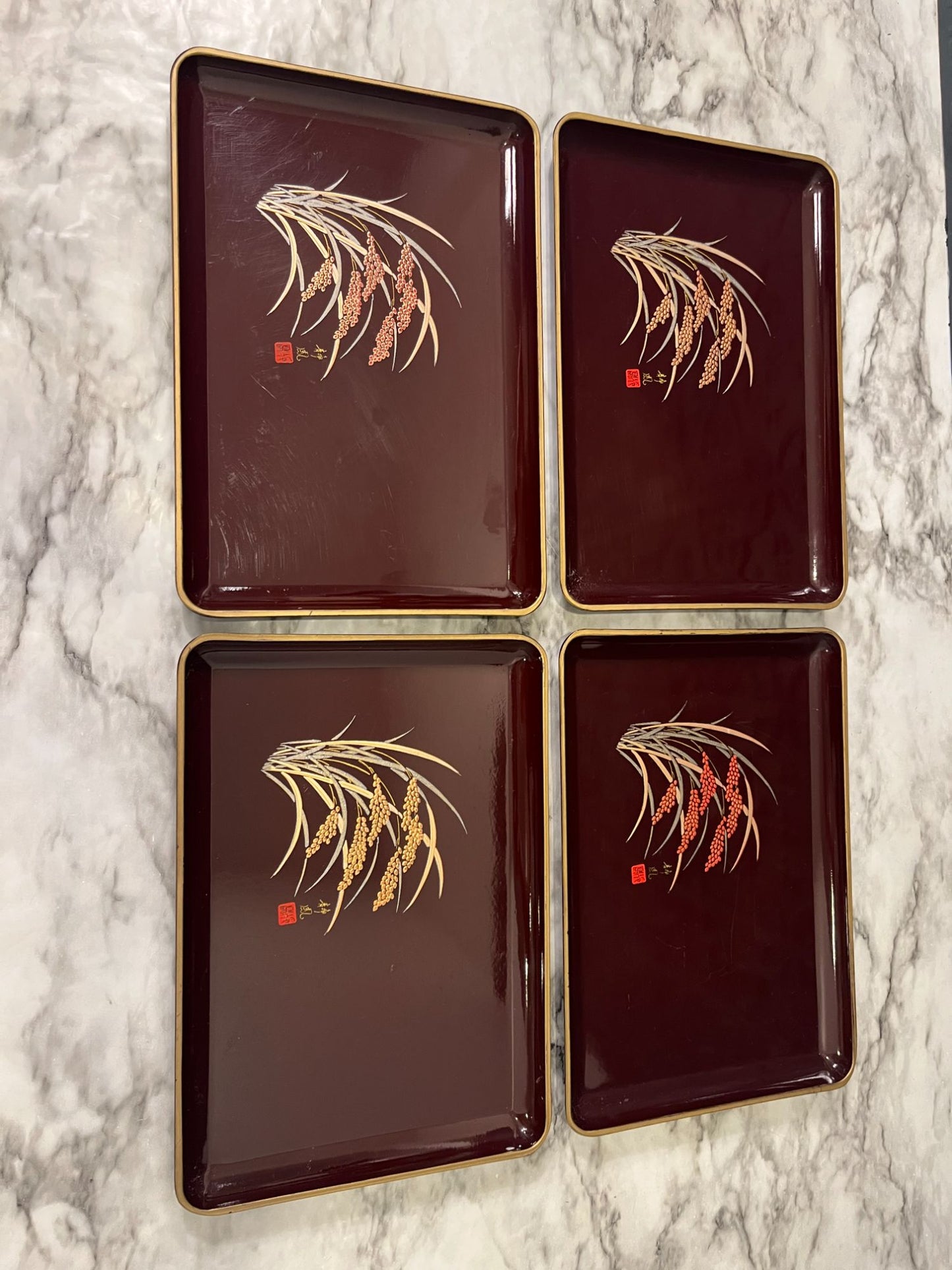 Japanese Inspired Snack Trays x 4